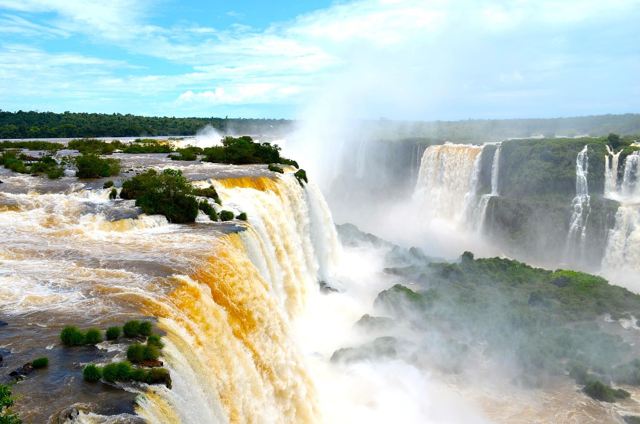 iguazu, nature, waterfall falls, waterfall, brazil